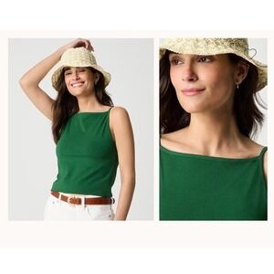 J Crew Stretch Cotton Blend Apron Tank Top Fern Canyon Green Size XXL cj704‎ NWT